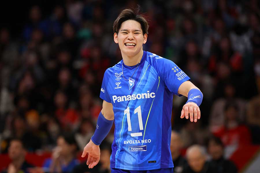 バレーボールSVリーグの男子オールスター戦に登場した西田有志【写真：YUTAKA/アフロスポーツ】