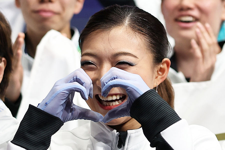 フィギュアスケート団体戦に出場した坂本花織【写真：ロイター】