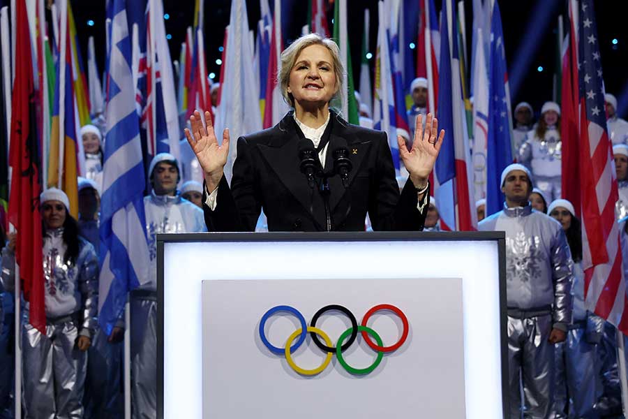 スピーチを行った国際オリンピック委員会（IOC）のカースティ・コベントリー会長【写真：ロイター】