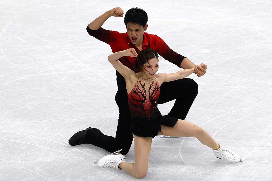フィギュアスケート団体戦に出場した三浦璃来、木原龍一ペア【写真：ロイター】