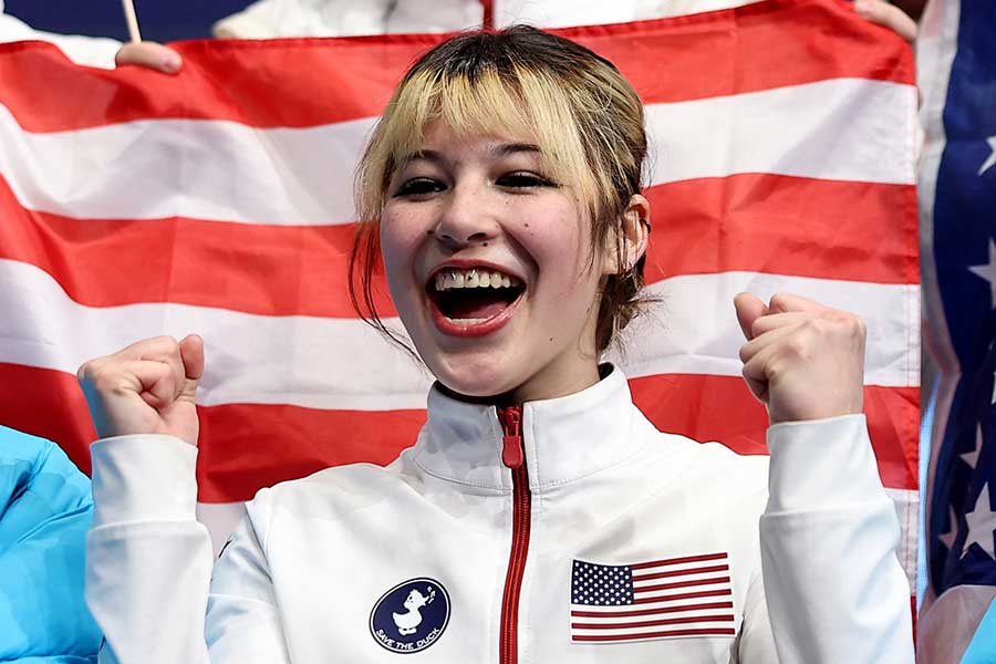 フィギュアスケート団体に出場したアリサ・リウ【写真：ロイター】