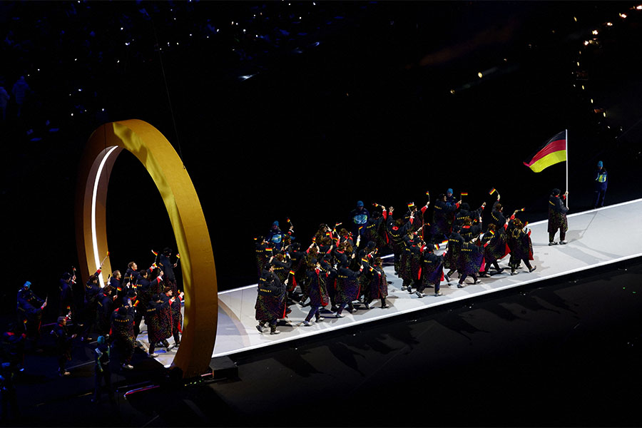 五輪開会式でスタジアムに入場するドイツチーム【写真：ロイター】