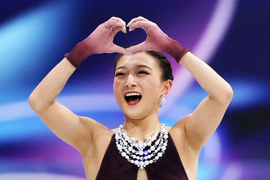 フィギュアスケート団体戦に出場した坂本花織【写真：ロイター】