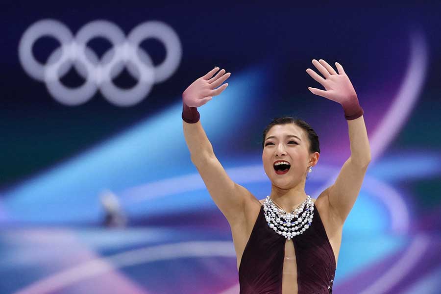 フィギュアスケート団体の女子フリーで好演した坂本花織【写真：ロイター】