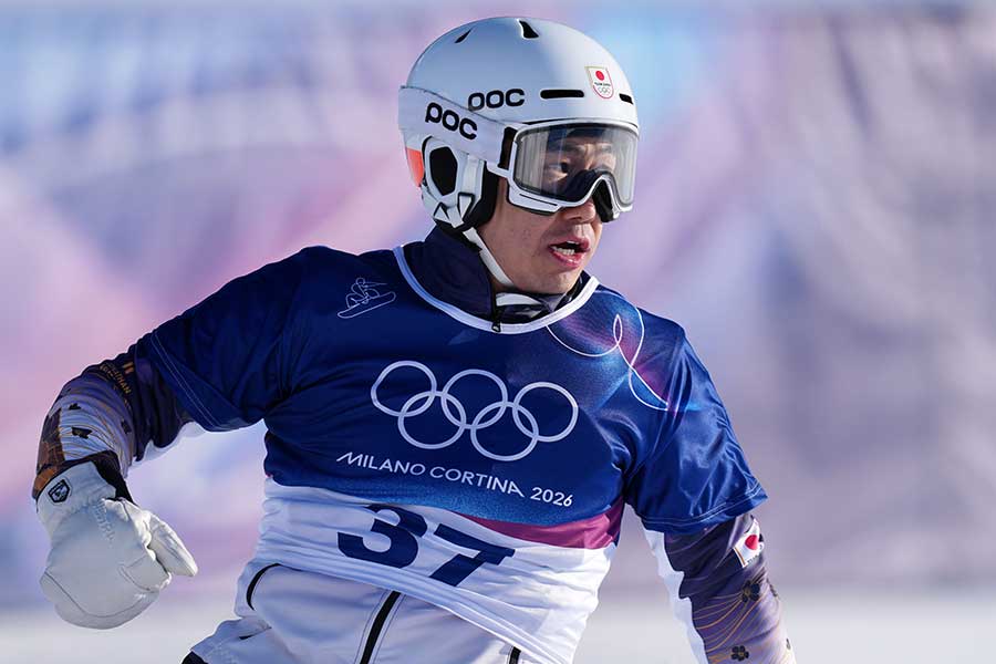 スノーボード男子パラレル大回転に出場した斯波正樹【写真：Imagn/ロイター/アフロ】