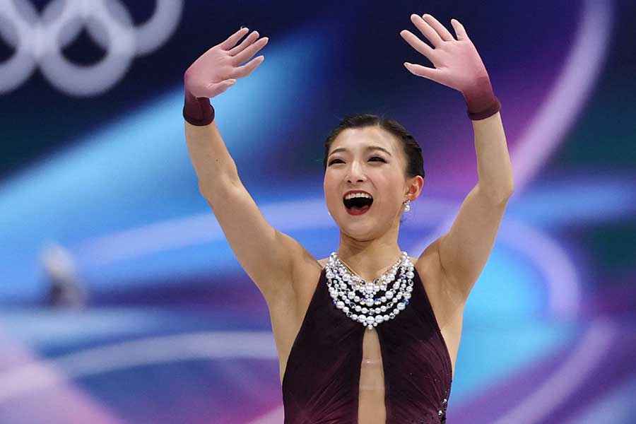 フィギュアスケート団体の女子フリーで好演した坂本花織【写真：ロイター】