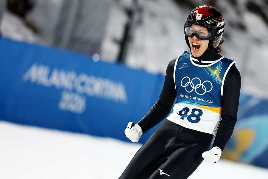 スキーキャンプ男子個人ノーマルヒルで銅メダルに輝いた二階堂蓮【写真：ロイター】