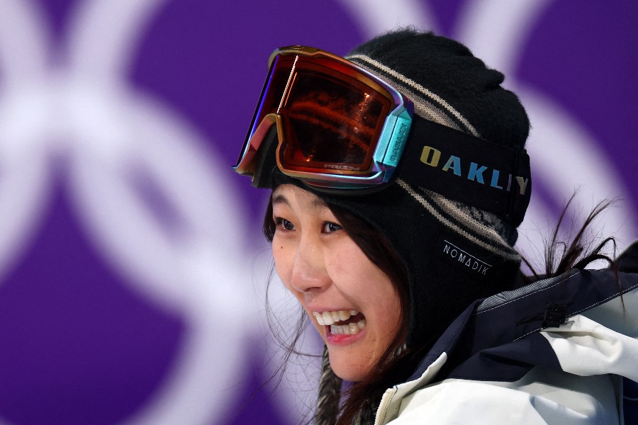 スノーボード女子ビッグエアで金メダルを獲得した村瀬心椛【写真：ロイター】