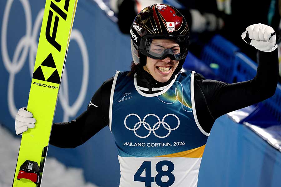 ジャンプ男子ノーマルヒルで銅メダルを獲得した二階堂蓮【写真：ロイター】