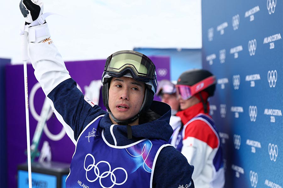 フリースタイル男子モーグルで銅メダルを獲得した堀島行真【写真：ロイター】