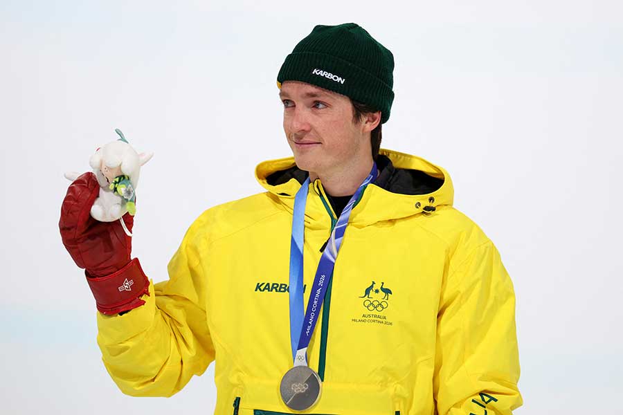 スノーボード男子ハーフパイプで銀メダルを獲得したスコッティ・ジェームズ【写真:ロイター】