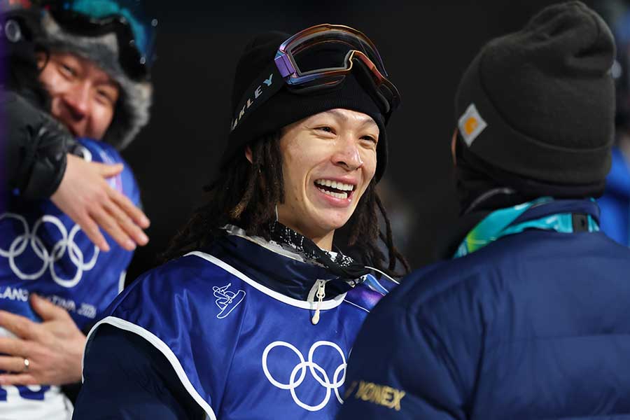 スノーボード男子ハーフパイプ決勝に出場した平野歩夢【写真：森田直樹/アフロスポーツ】