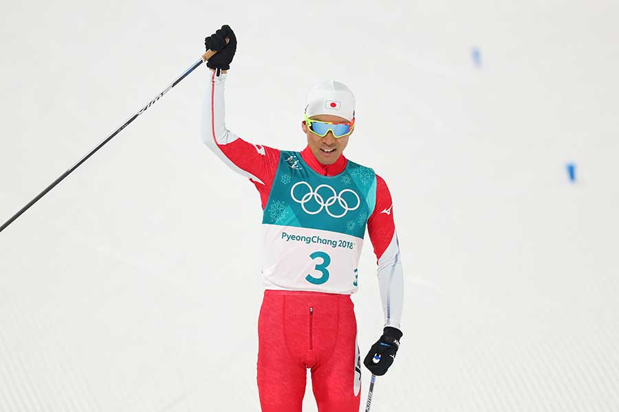 平昌五輪ノルディックスキー・複合個人ノーマルヒルで銀メダルを獲得した渡部暁斗【写真：YUTAKA/アフロスポーツ】