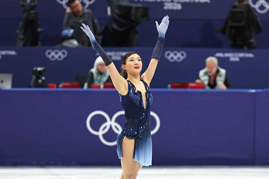 フィギュアスケート女子シングルに出場した坂本花織【写真：青木紘二/アフロ】