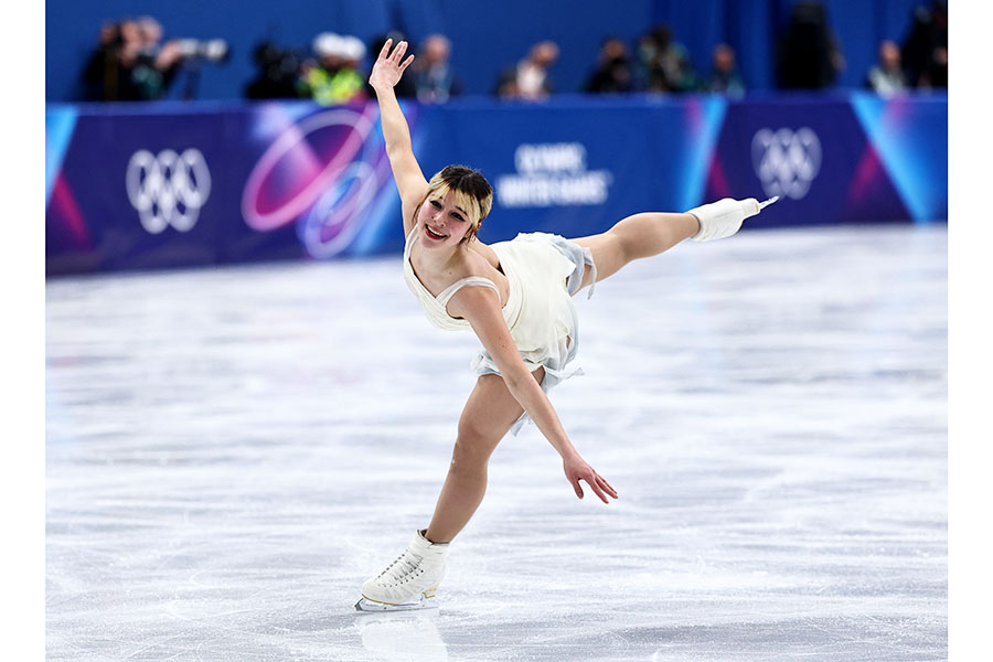 フィギュアスケート女子ショートプログラムで演技をした米国のアリサ・リウ【写真：ロイター】