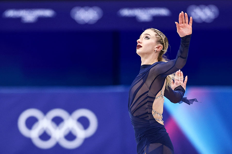 フィギュアスケート女子フリーに出場したアンバー・グレン【写真:ロイター】