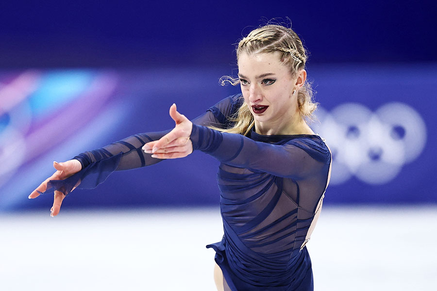 フィギュアスケート女子フリーに出場したアンバー・グレン【写真:ロイター】