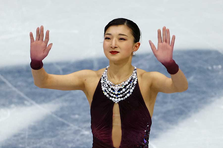フィギュアスケート女子シングルで銀メダルを獲得した坂本花織【写真：ロイター】