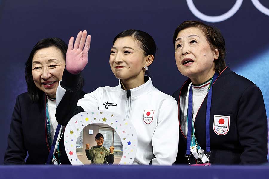 フィギュアスケート女子で銀メダルを獲得した坂本花織【写真：ロイター】