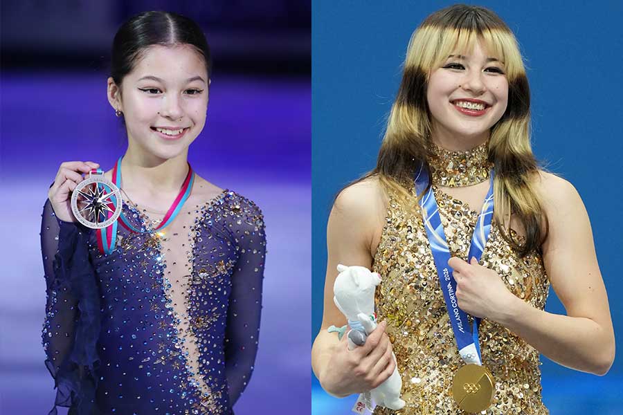 アリサ・リウ、左は2019年、右は2026年【写真：長田洋平/アフロスポーツ、Imagn/ロイター/アフロ】