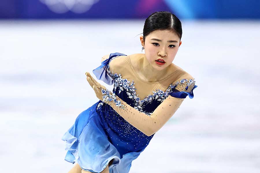 女子フリーで演技をする千葉百音【写真：ロイター】