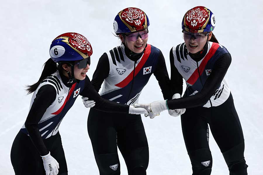 女子ショートトラック韓国代表【写真：ロイター】