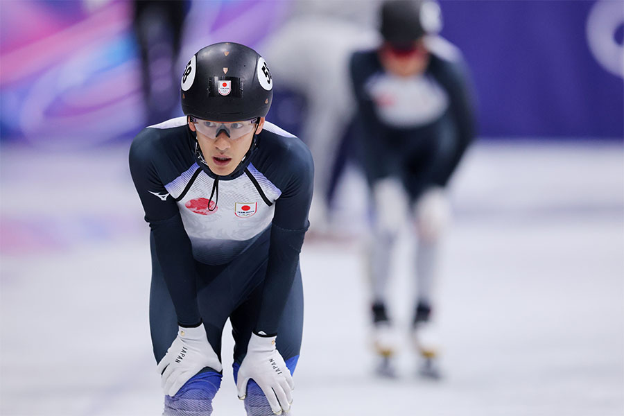 ショートトラックの男子1500メートルに出場した渡邊啓太【写真:西村尚己/アフロスポーツ】