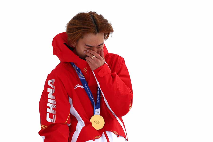 スロープスタイルで金メダルを獲得したスー・イーミン【写真：ロイター】