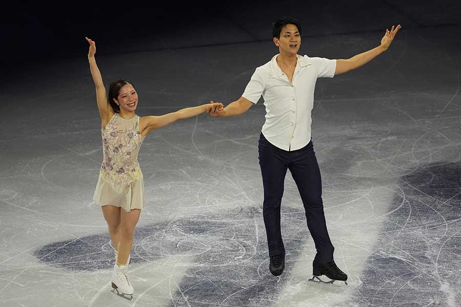 フィギュアスケート・エキシビションに登場した三浦璃来・木原龍一組【写真:Imagn/ロイター/アフロ】