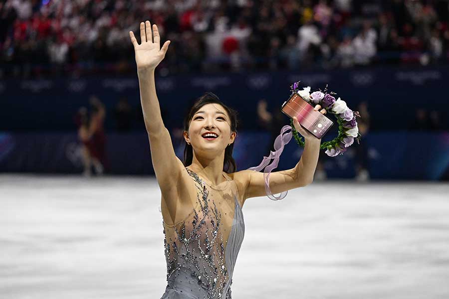 フィギュアスケート・エキシビジョンに登場した坂本花織【写真：松尾/アフロスポーツ】