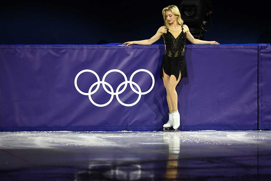 フィギュアスケート・エキシビションに登場したアンバー・グレン【写真：ロイター】