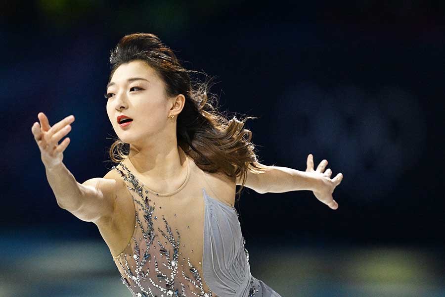 エキシビションに登場した坂本花織【写真：松尾/アフロスポーツ】