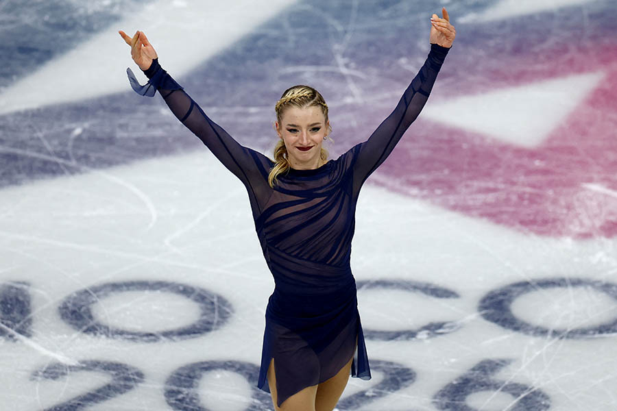 フィギュア女子シングルで5位入賞したアンバー・グレン【写真：ロイター】