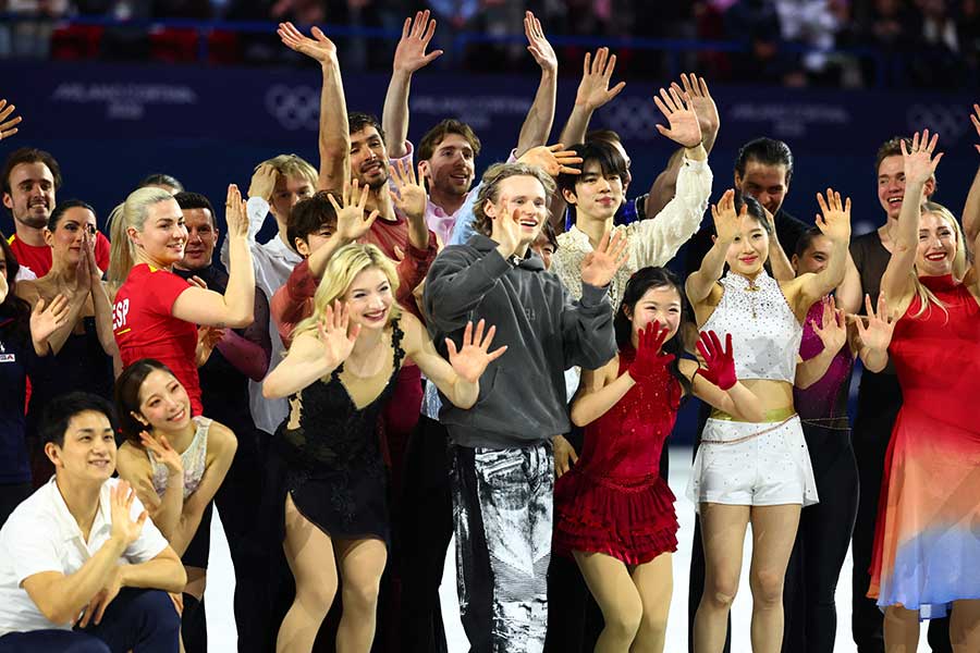 フィギュアスケートのエキシビション出場選手たち【写真:ロイター】