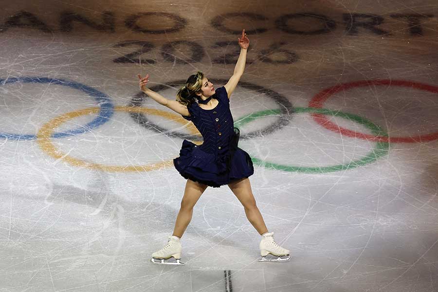 エキシビションに登場したアリサ・リウ【写真:ロイター】