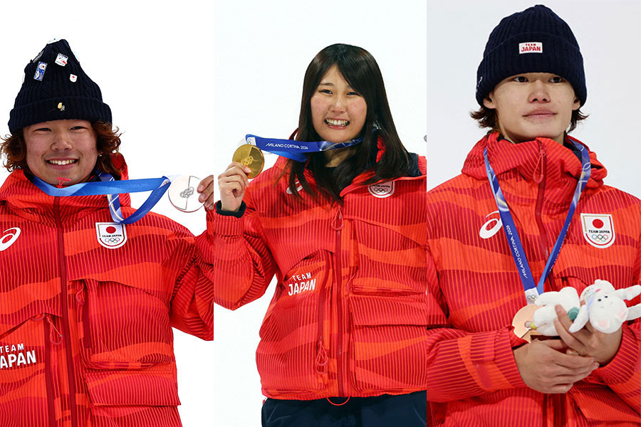 長谷川帝勝、村瀬心椛、山田琉聖（左から）【写真：ロイター】