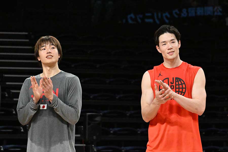 ホーバス体制を支えた（左から）西田優大と馬場雄大【写真：長嶺真輝】