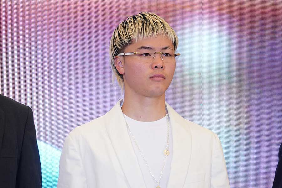 都内の会見に出席した那須川天心【写真:澤田直人】