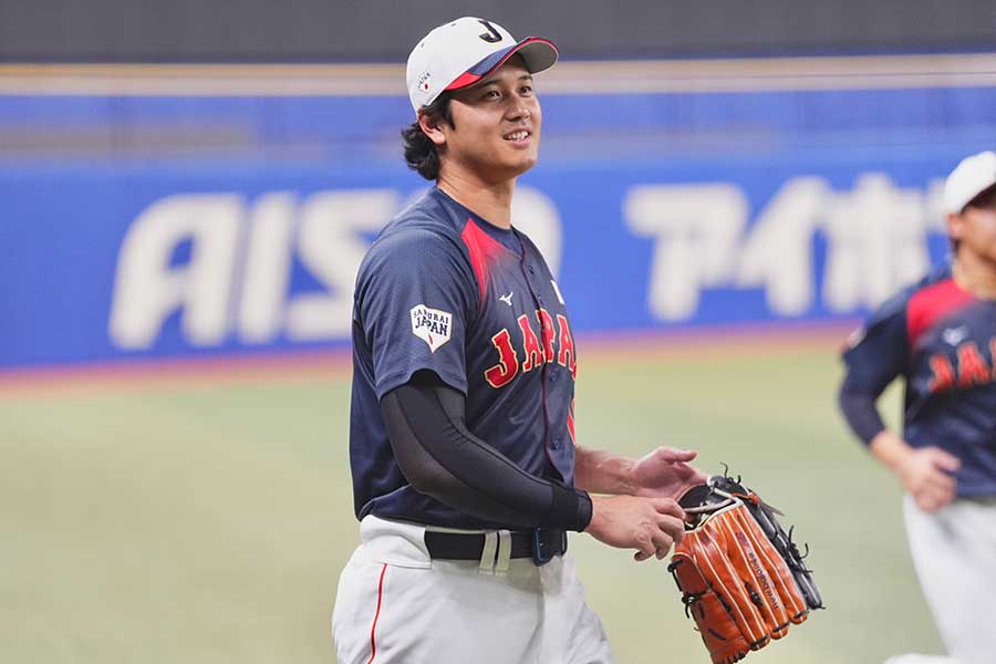 侍ジャパンに合流した大谷翔平【写真：小林靖】