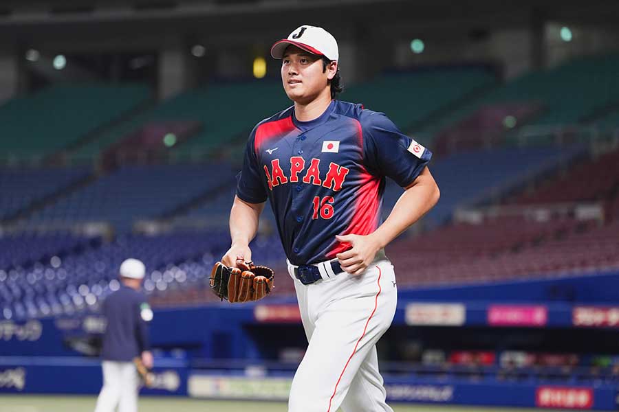 侍ジャパンに合流した大谷翔平【写真：小林靖】