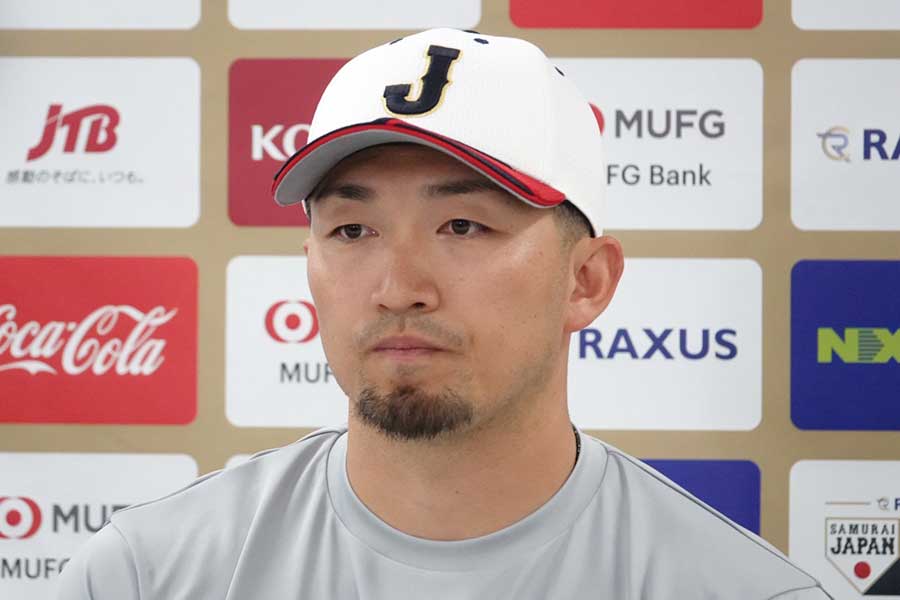 会見に参加した鈴木誠也【写真：編集部】