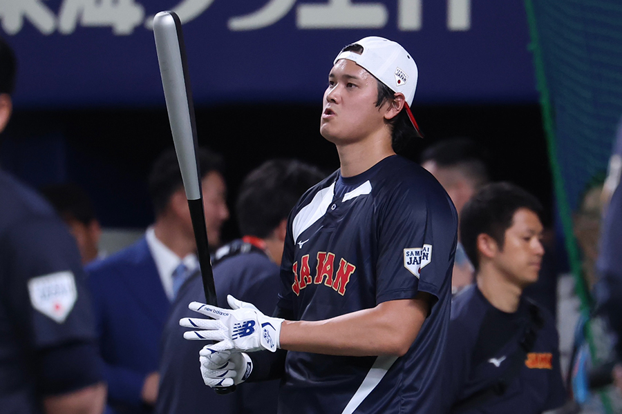 バンテリンDで打撃練習を行った大谷翔平【写真:加治屋友輝】