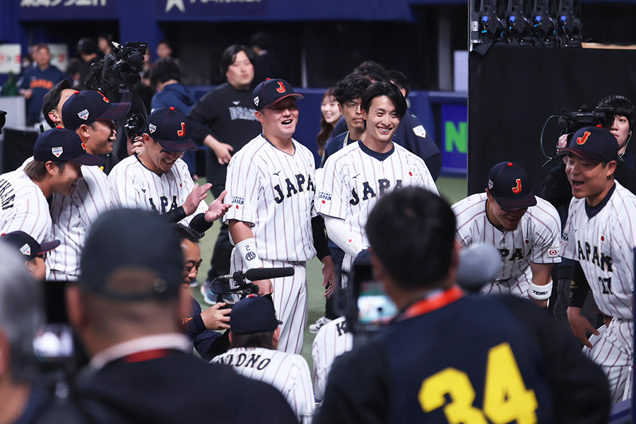 中日との強化試合に臨んだ侍ジャパン【写真:加治屋友輝】