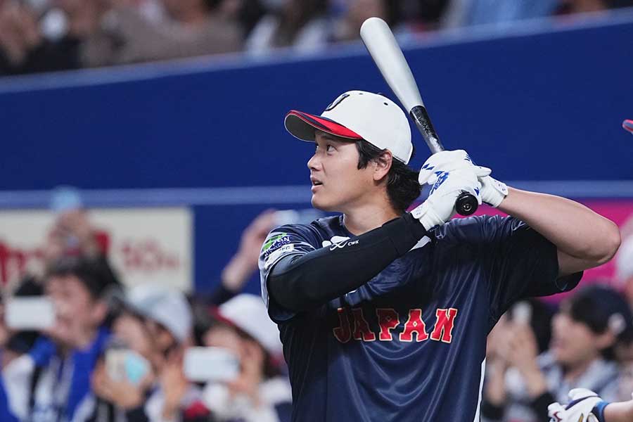 2日連続でフリー打撃を行った大谷翔平【写真：小林靖】