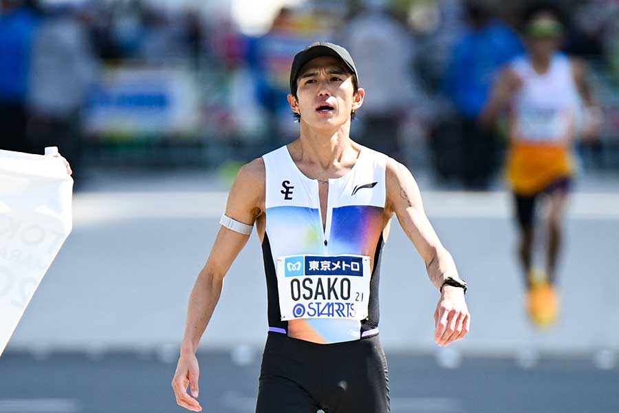日本人1位でフィニッシュした大迫傑【写真：中戸川知世】