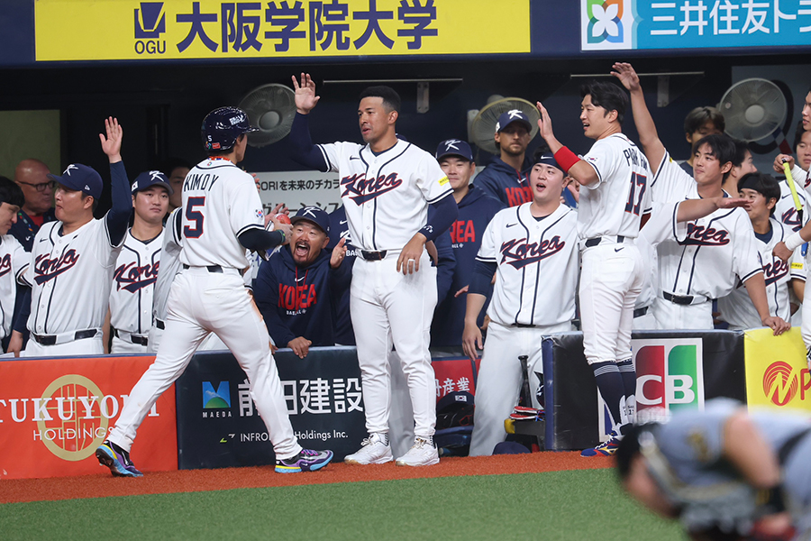 阪神との強化試合は引き分けで終えた韓国代表【写真：加治屋友輝】