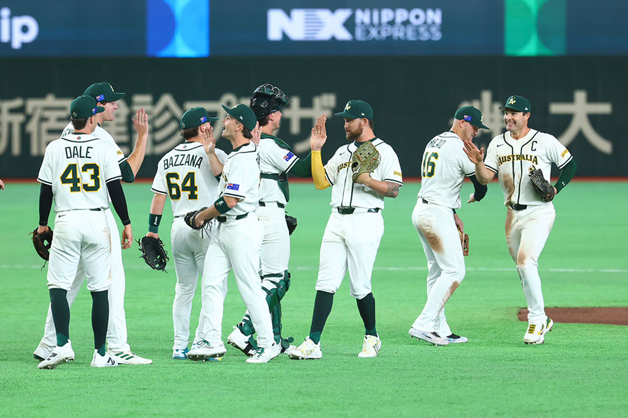 台湾に勝利したオーストラリア代表【写真： 加治屋友輝】