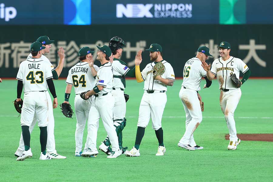 台湾戦に勝利したオーストラリア代表【写真： 加治屋友輝】