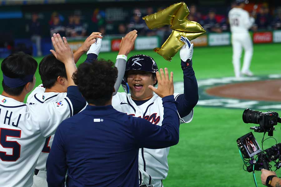 満塁ホームランを放ったムン・ボギョン【写真：加治屋友輝】
