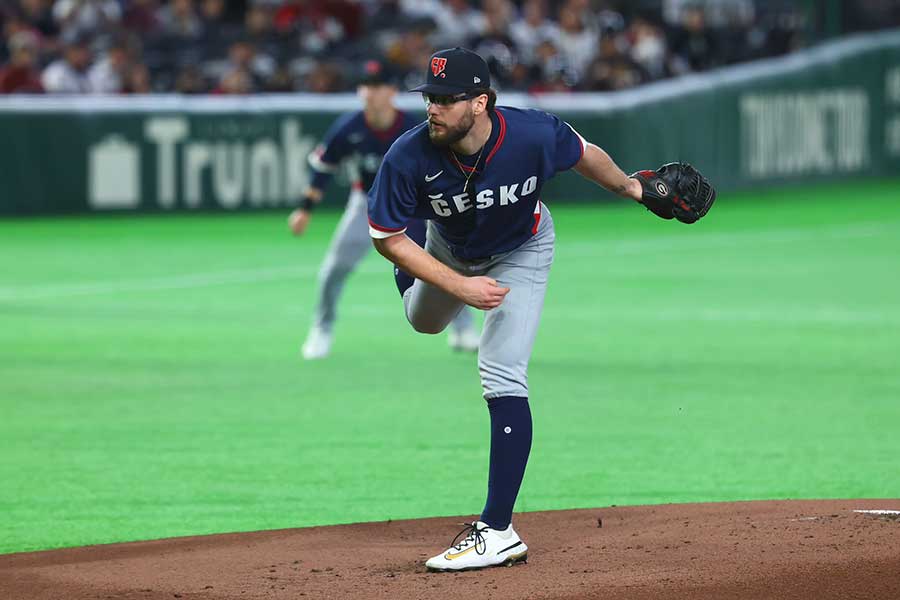 日本でもう一度投げたいという思いで登板するパディシャーク【写真：加治屋友輝】